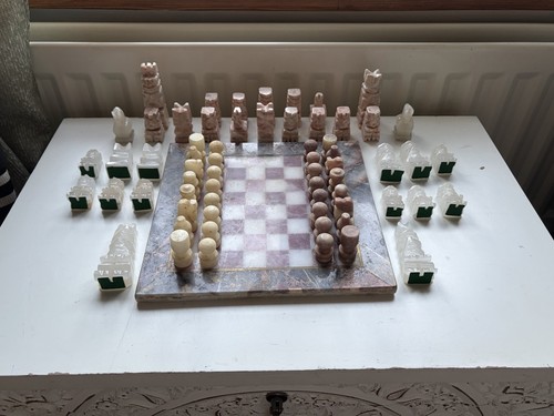 Chess set with marble - set,