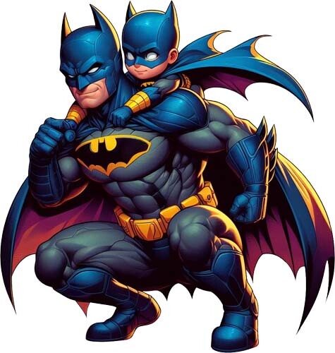 Colourful batman dad son wall - colourful,