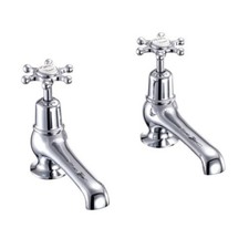 Burlington Birkenhead Pair of 5 inch Traditional Basin Taps - Chrome, BI2