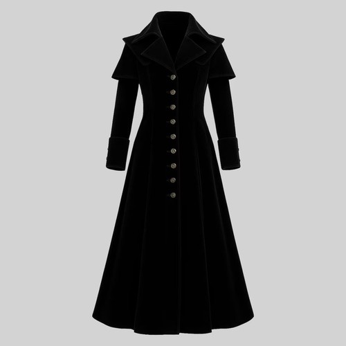 Women black velvet - black, gothic
