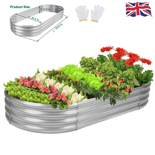 Galvanised steel raised garden - galvanised,