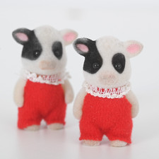 Sylvanian Families Cow baby figure. Friesian Buttercup Standing Calico Critters