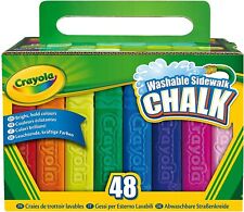 Crayola Chalk Box 48 Pavement Washable Anti-Roll Bright Coloured Childrens