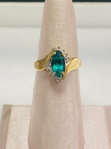Emerald diamond 10k gold - +,