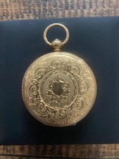 Gents H/11 18 CT Y/G Open Face Pocket Watch White Roman Numerals Dial.