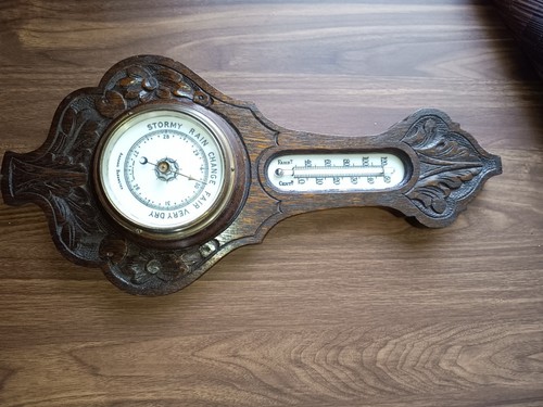 Antique aneroid barometer - aneroid, and