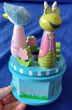 Beatrix Potter Peter Rabbit Wooden Turning Toy Musical Carousel - Preowned