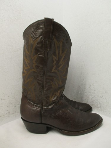 Mens dark brown leather cowboy - dark,