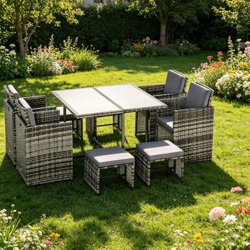 Rattan garden furniture - garden, cube