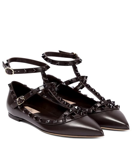 Valentino rockstud black flat - valentino,