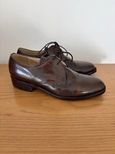 Samuel Windsor Chestnut Leather Handmade Derby Formal Shoes Size 9.5 Exc Cond
