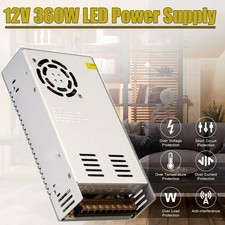DC 12V 30A 360W Universal LED Regulated Switching Power Supply Adapter Converter