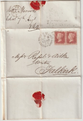 1862 rare edinburgh posted - 1862,