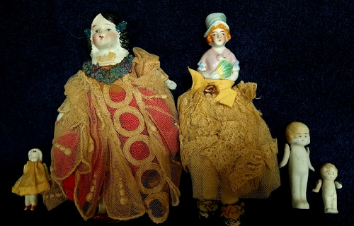 Five antique dolls made - made, in