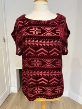 Matalan Falmer Heritage Burgundy Top Ladies Size 16 (609)