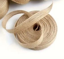 Natural Rustic Jute Burlap Hessian Ribbon Tape For Christmas Wrapping Party