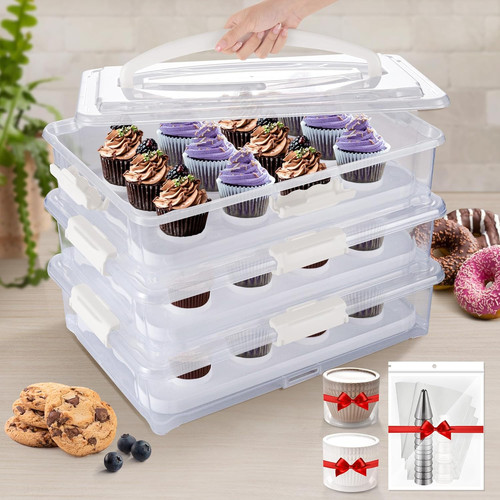 Tier cupcake carrier - 3-tier, holds