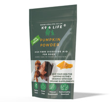 K9 4 Life Pumpkin Powder 100g-300g High Fibre Natural Digestive Supplement Dogs