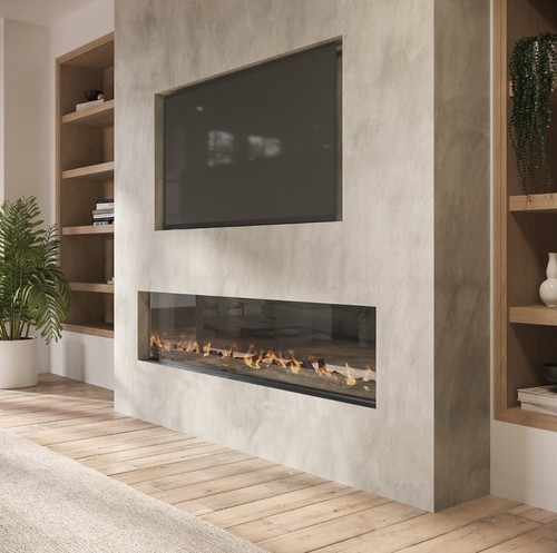 Media wall inset electric fire - inset,