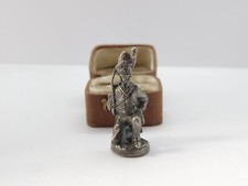 Cast Sterling Silver Kneeling Victorian Soldier with Sword Figure Vintage c1960