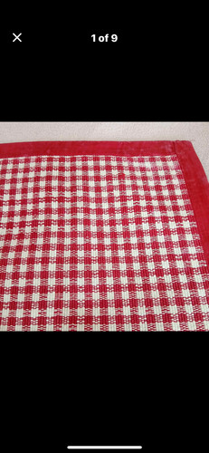 Laura ashley red gingham - ashley, rug