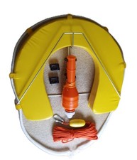 Yellow Man Overboard Rescue Package Horseshoe Life Buoy + Mount +MOB Lamp & Line