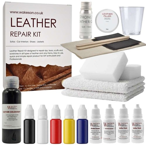 Leather and vinyl repair kit - and,
