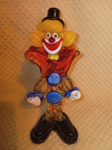 Vintage murano art glass clown - art,