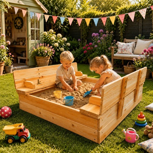 Neo wooden kids sandbox - wooden,