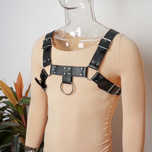 Men punk faux leather - punk, chest