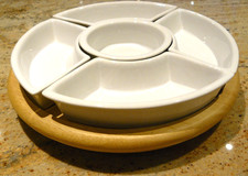Lazy Susan white china serving