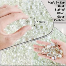 160pcs Clear Glass Pebbles