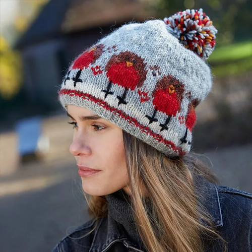 Pachamama robin bobble beanie - robin,