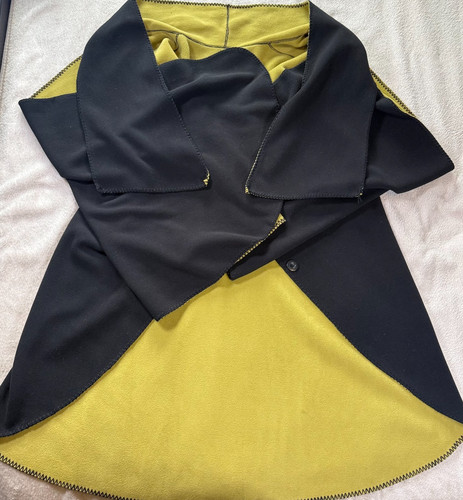 Shawl cape swing coat black - shawl, &