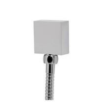 BATHROOM SQUARE SHOWER HOSE WALL OUTLET ELBOW MODERN CHROME CONNECTOR 1/2" BSP