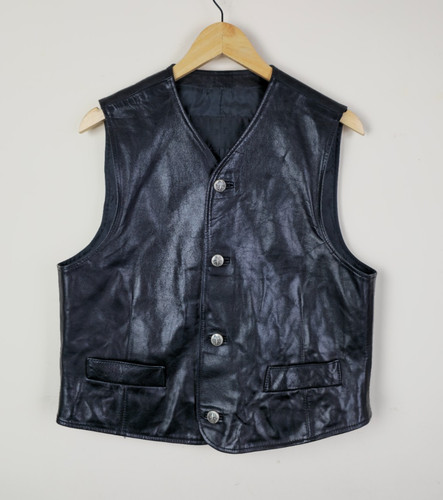 Real leather waistcoat - waistcoat, vintage