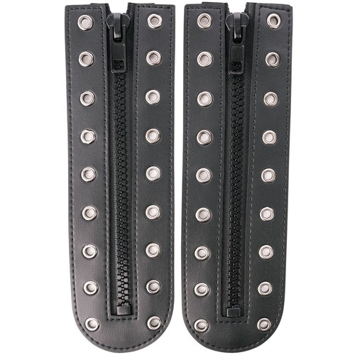 Black leather zipper boot - zipper,