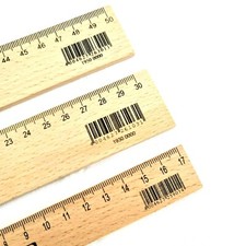 Mobius + Ruppert Eco Wooden Ruler Beechwood Metal Edge Metric Measure CM MM