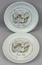 2 x  Wedgwood of Etruria & Barlaston Mrs Tiggy-Winkle Beatrix Potter Plates 6"