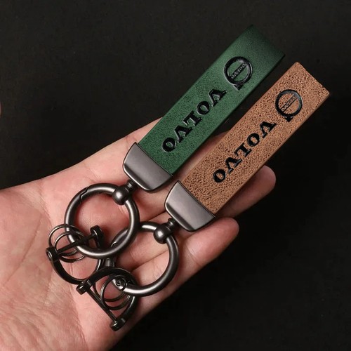 Vintage leather car keychain - leather,