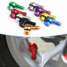 2x Motorbike Motorcycle 90 Degree Angle Wheel Tire Stem Tubeless Valve Aluminium