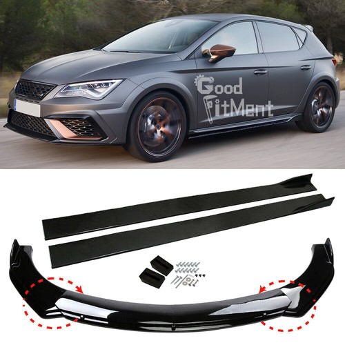 Glossy black front bumper - black,