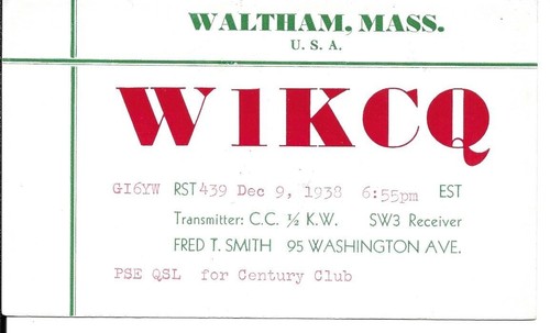 Qsl 1938 waltham - qsl,