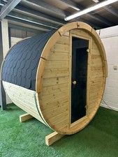1,45m long Barrel Sauna (Ø 1.97 m) with Electric Heater Harvia