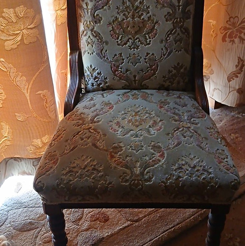 Green floral tapestry - floral,