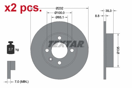 Pcs rear brake - rear,