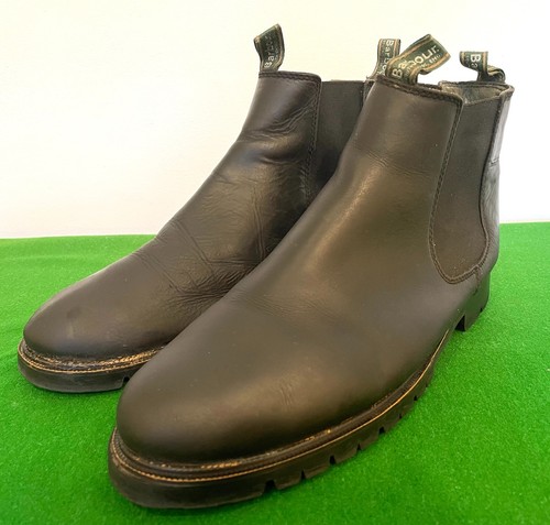 Barbour black leather chelsea - black,