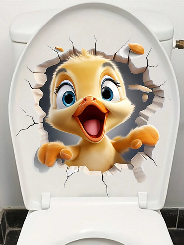 1pc cartoon duck toilet lid - 3d,