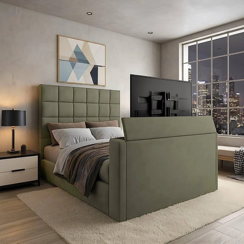 Cube design bed frame - design, tv