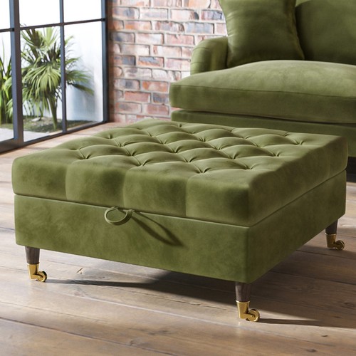 Large olive green chesterfield - large,